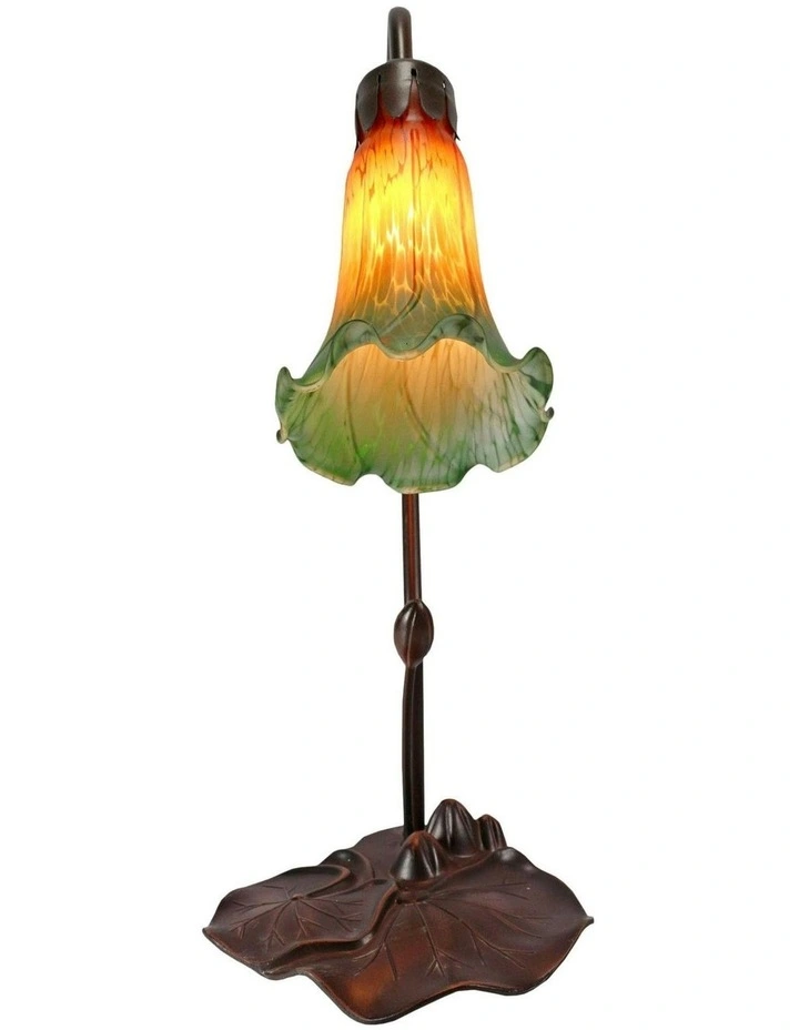 Single Lily Lamp in Amber Green image 4