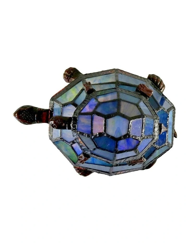 Piggyback Turtle Tiffany Table Lamp in Blue image 3