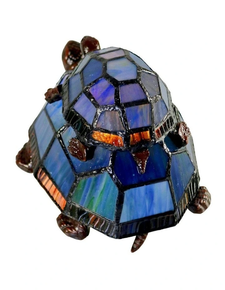 Piggyback Turtle Tiffany Table Lamp in Blue image 6