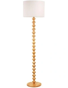 Spindle Floor Lamp in Black Natural