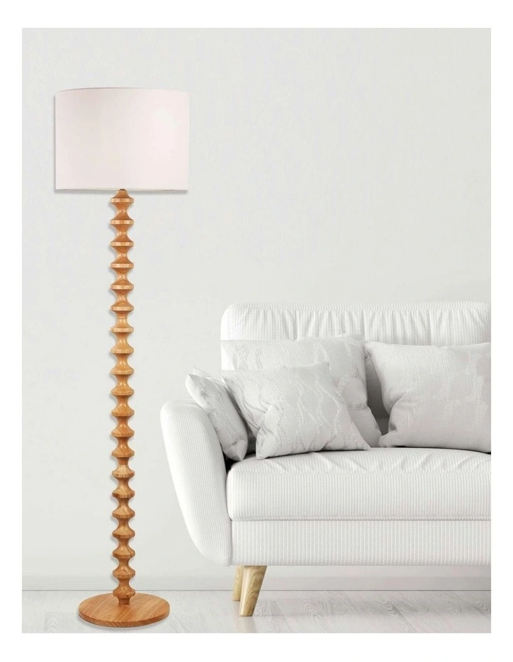 Spindle Floor Lamp in Black Natural image 3