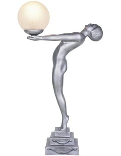 Lady Grace Art Deco Table Lamp in Pewter