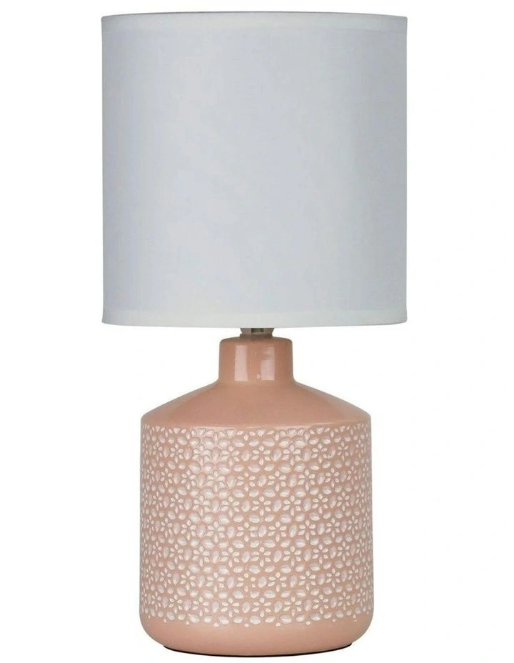 Celia Ceramic Table Lamp in Pink image 1