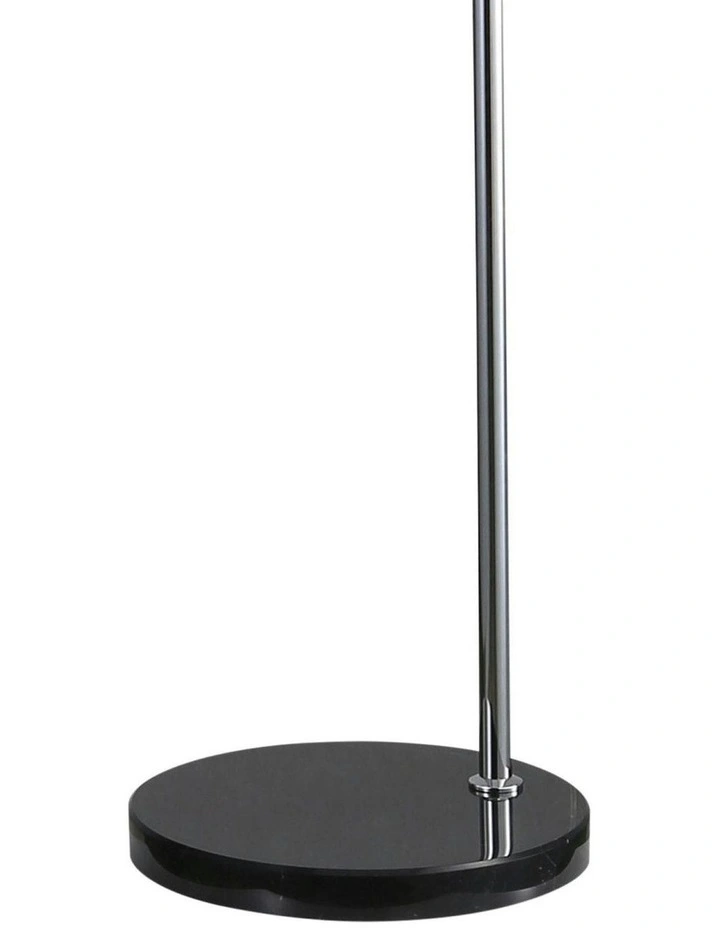 Marmo Arc Floor Lamp With Marble Base Chrome in Silver image 2