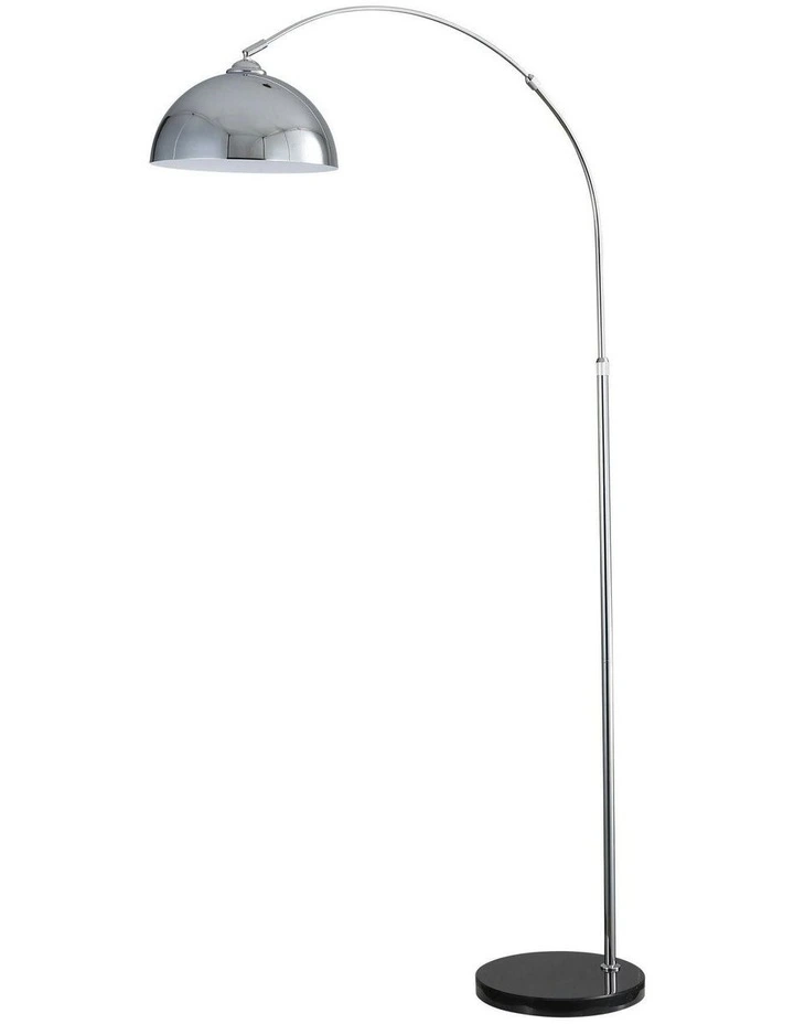 Marmo Arc Floor Lamp With Marble Base Chrome in Silver image 4