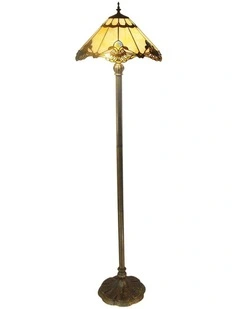 Benita Leadlight Tiffany Floor Lamp in Beige