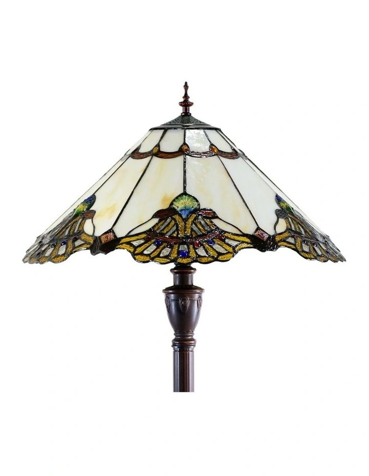Benita Leadlight Tiffany Floor Lamp in Beige image 3