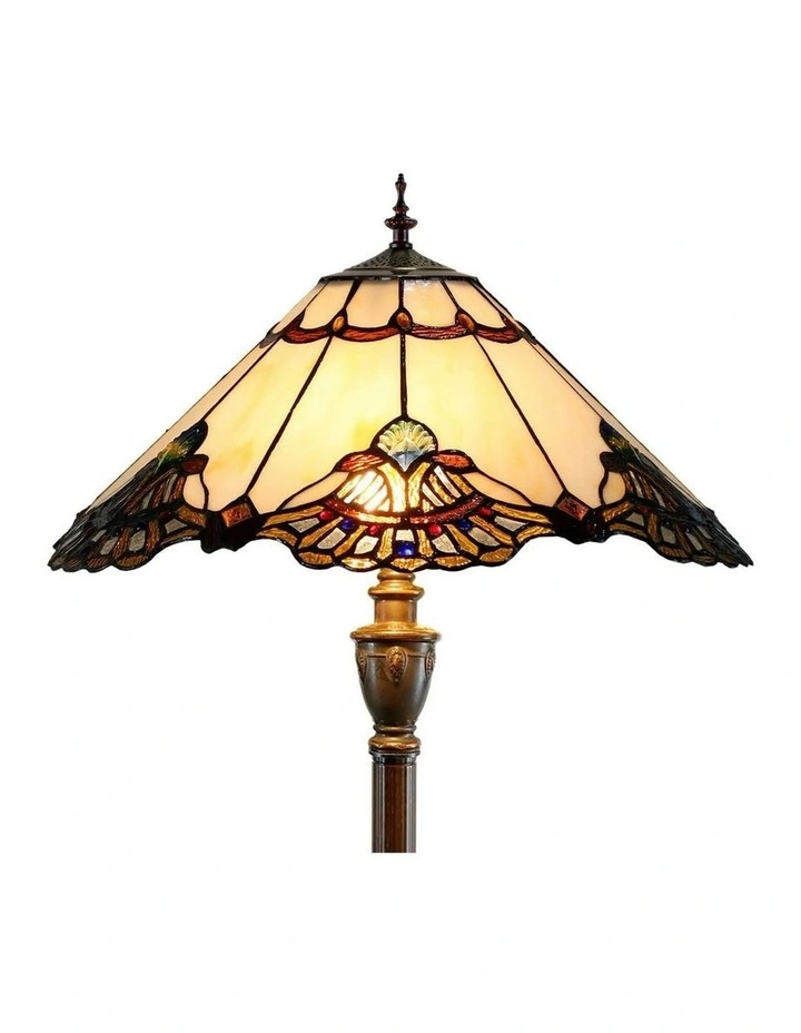 Benita Leadlight Tiffany Floor Lamp in Beige image 4