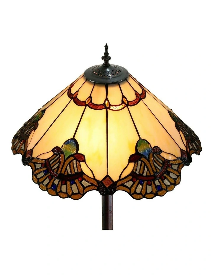 Benita Leadlight Tiffany Floor Lamp in Beige image 5