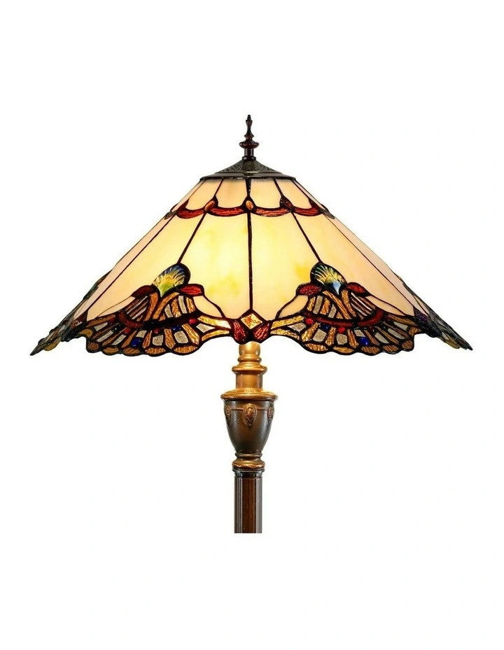 Benita Leadlight Tiffany Floor Lamp in Beige image 7