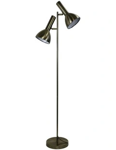 Vespa Twin Antique Brass Floor Lamp in Gold