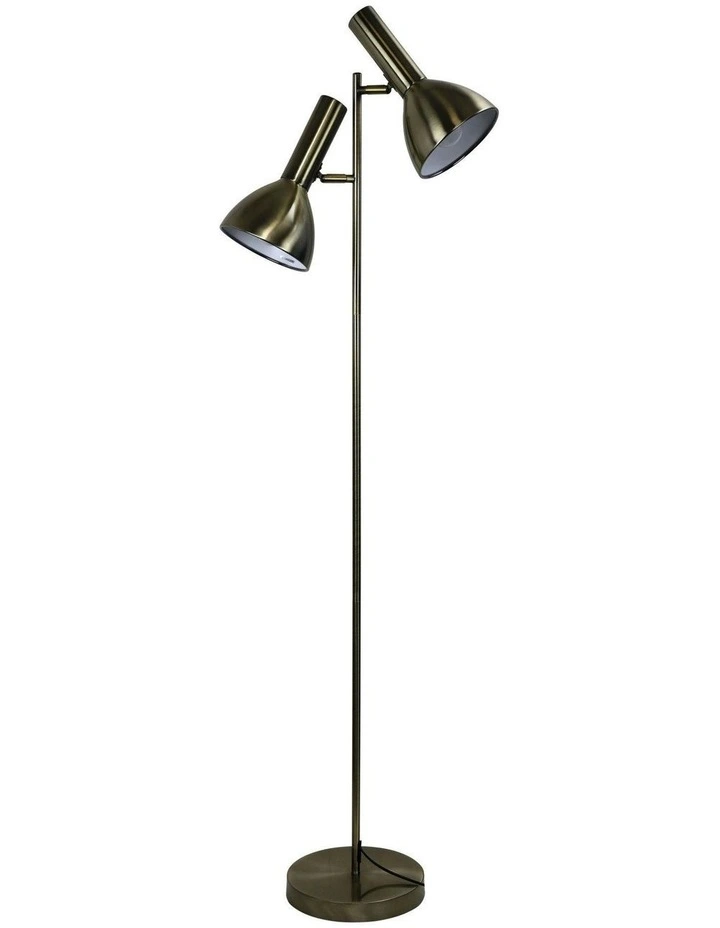 Vespa Twin Antique Brass Floor Lamp in Gold image 1