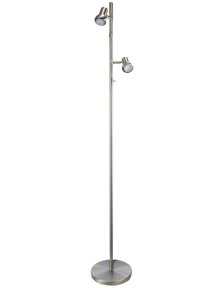 Daxam LED Twin Adjustable Floor Lamp in Brushed Chrome image 1