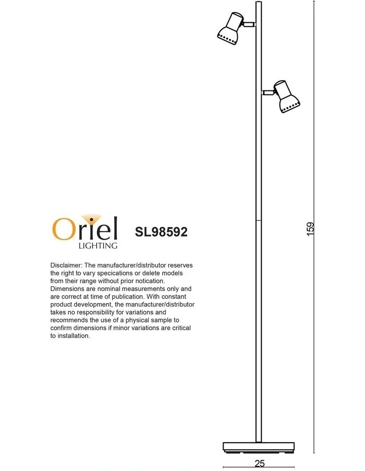 Daxam LED Twin Adjustable Floor Lamp in Brushed Chrome image 3