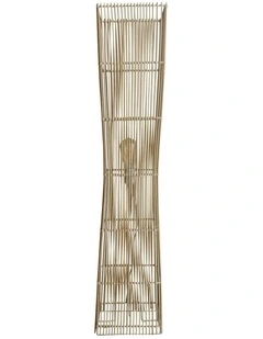 Jambi Rattan Cane Floor Lamp in Brown