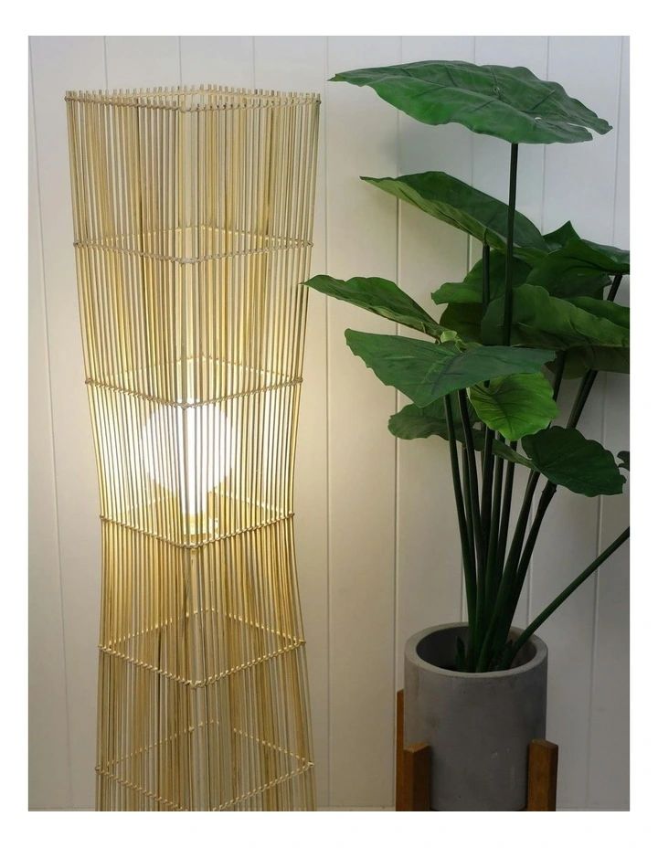 Jambi Rattan Cane Floor Lamp in Brown image 2