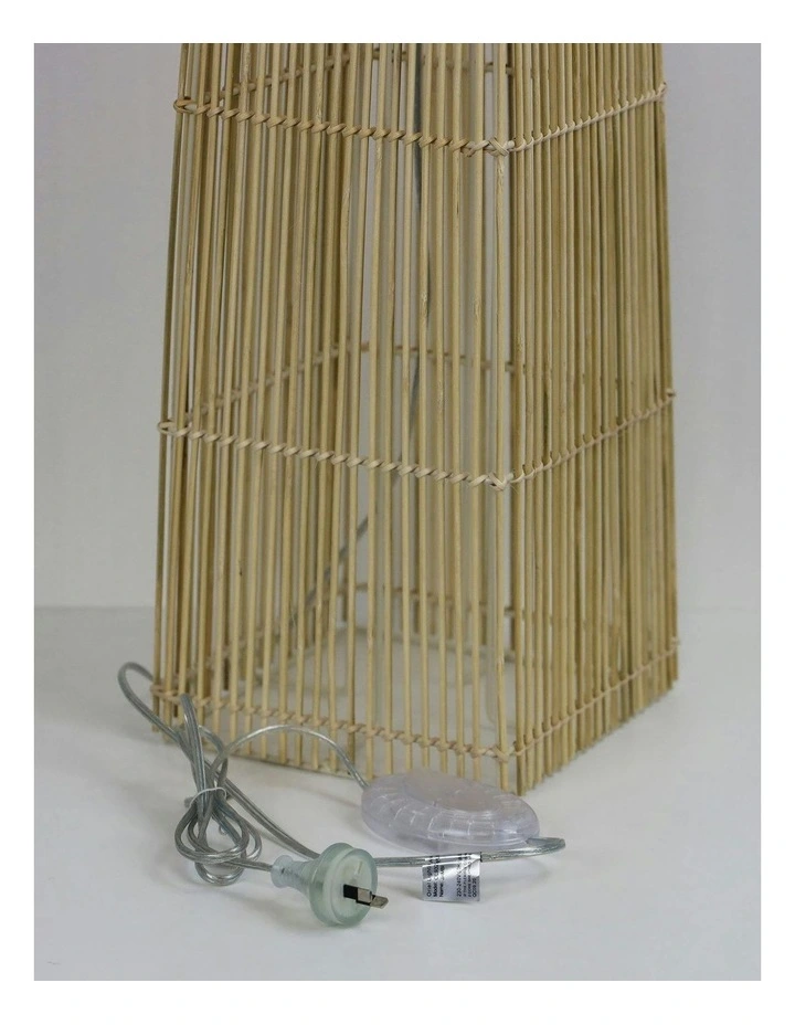 Jambi Rattan Cane Floor Lamp in Brown image 3