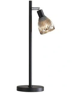 Alma Decorative Glass Task Table Lamp in Black
