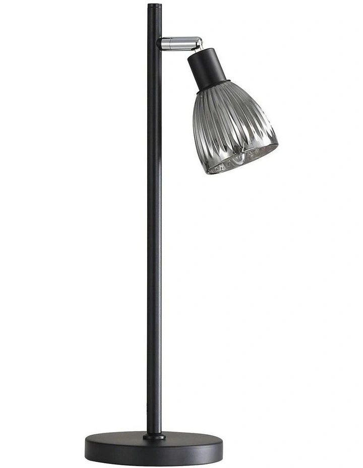 Alma Decorative Glass Task Table Lamp in Black image 2