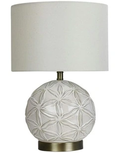 Ariel Textured Ceramic Table Lamp in White