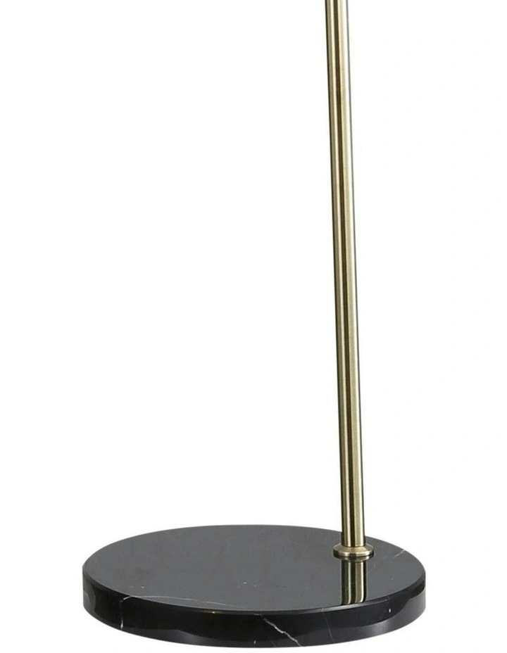 Marble Base Antique Brass Marmo Arc Floor Lamp in Gold image 2