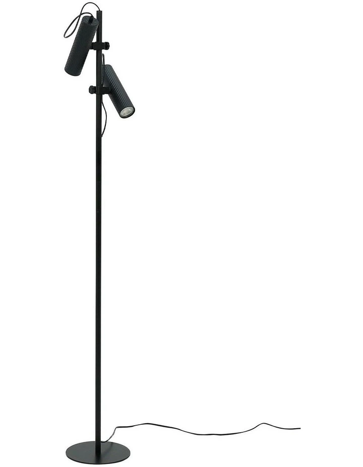 Tara Adjustable Head Floor Lamp in Black image 1