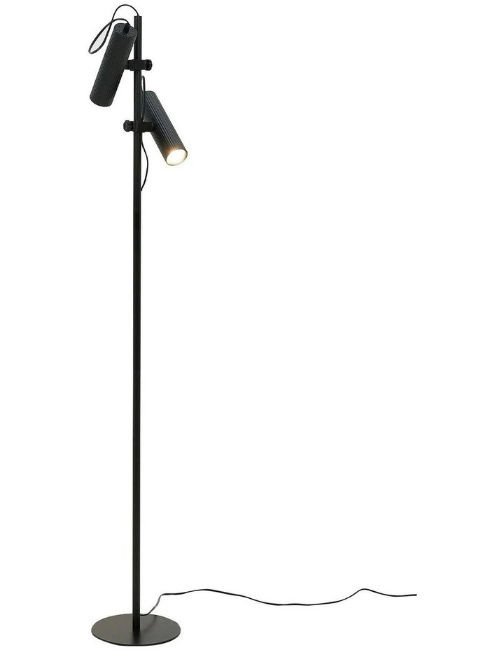 Tara Adjustable Head Floor Lamp in Black image 2
