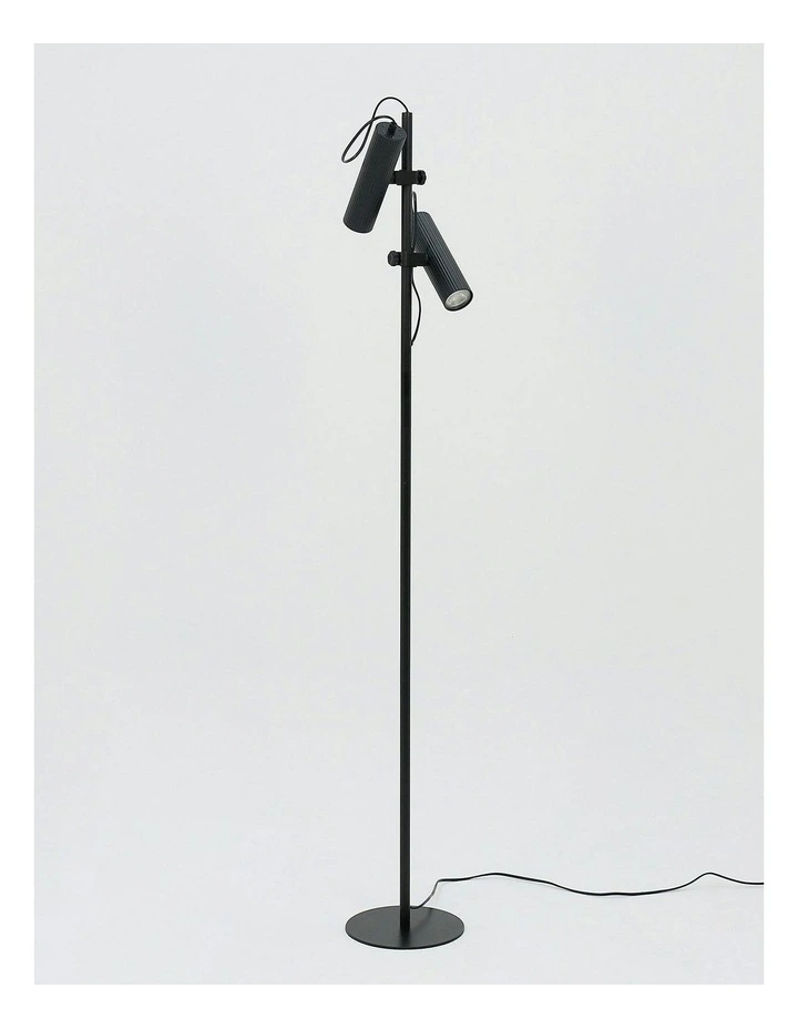Tara Adjustable Head Floor Lamp in Black image 3