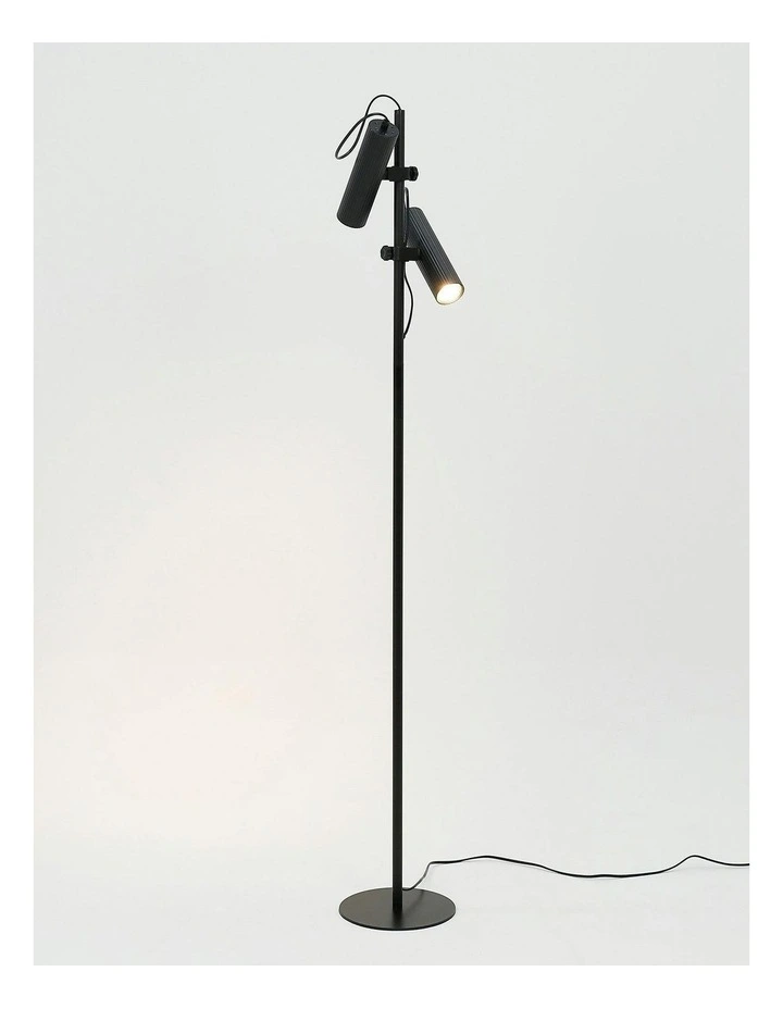 Tara Adjustable Head Floor Lamp in Black image 4