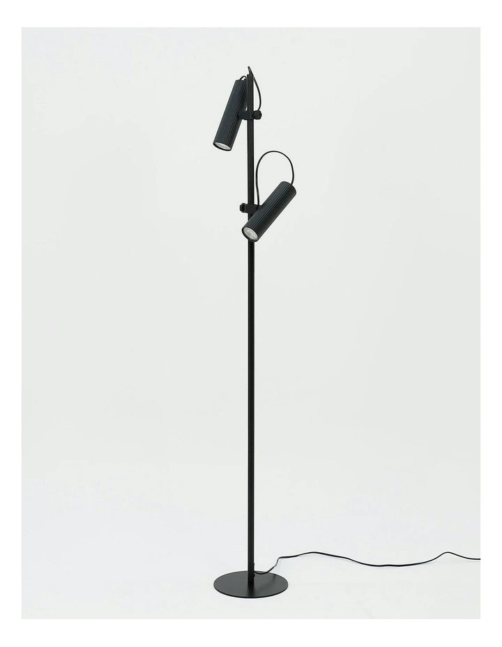 Tara Adjustable Head Floor Lamp in Black image 5