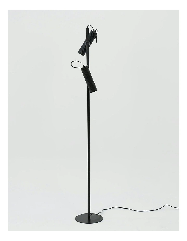 Tara Adjustable Head Floor Lamp in Black image 7