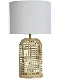 Brizo Rattan Table Lamp in White