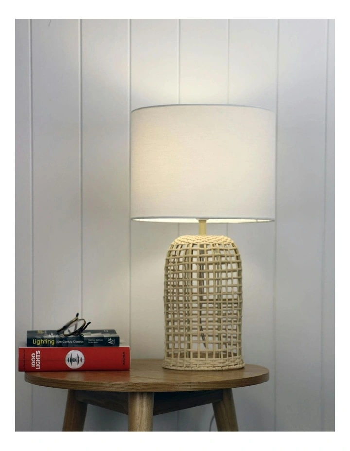 Brizo Rattan Table Lamp in White image 2