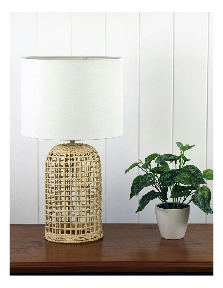 Brizo Rattan Table Lamp in White image 3