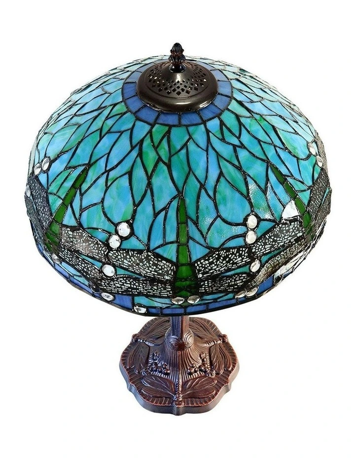 16' Sylvia Dragonfly Large Tiffany Table Lamp in Multi image 5