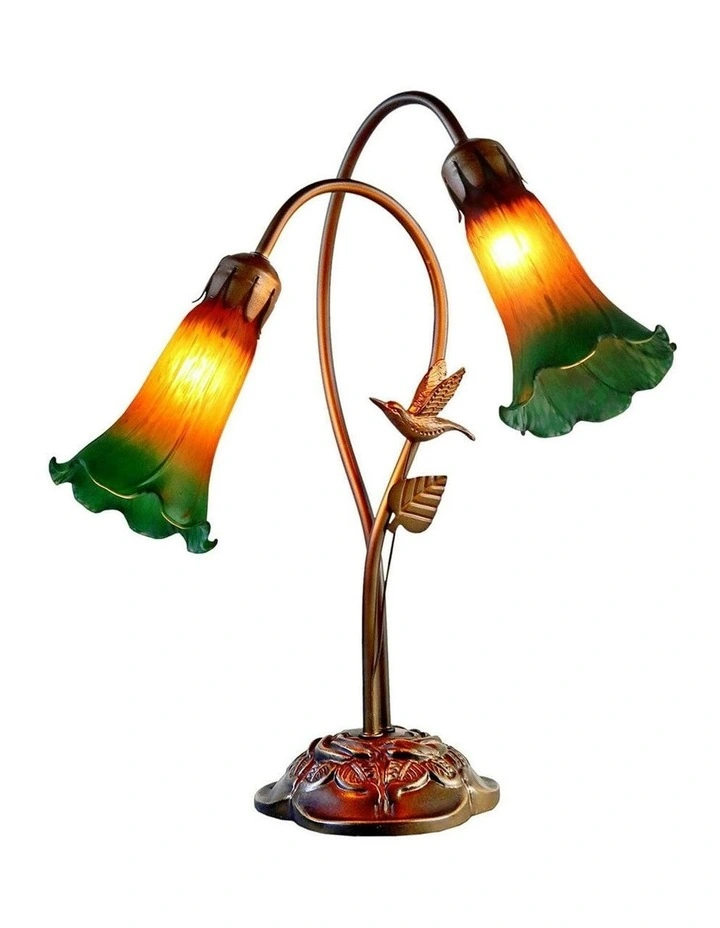 Twin Hummingbird Lily Table Lamp in Multi image 1
