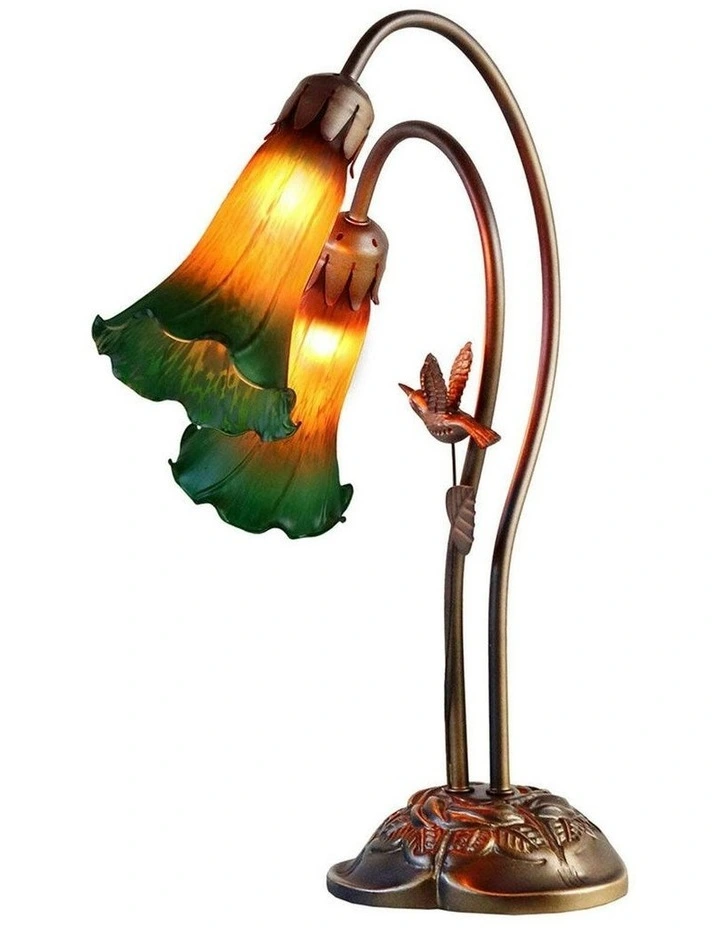 Twin Hummingbird Lily Table Lamp in Multi image 4
