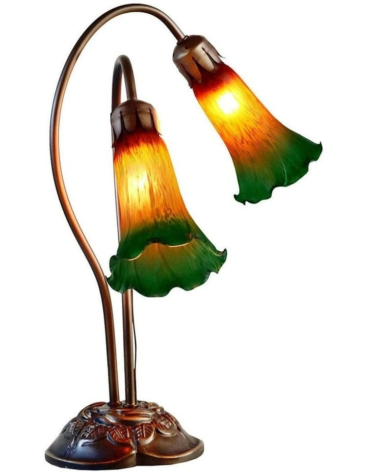 Twin Hummingbird Lily Table Lamp in Multi image 5