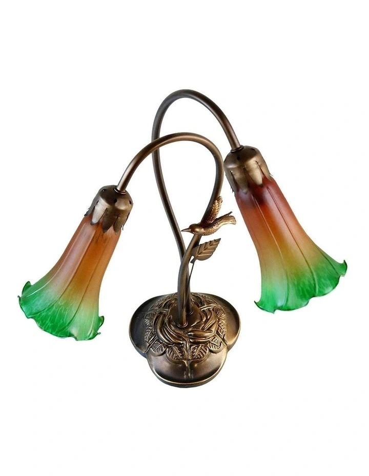 Twin Hummingbird Lily Table Lamp in Multi image 6