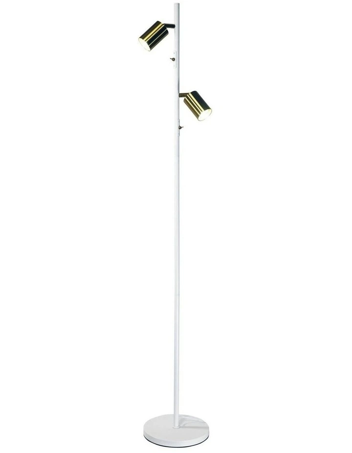 Ponte Adjustable Twin Floor Lamp in White image 1