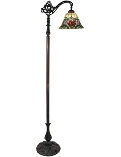 Rose Edwardian Tiffany Floor Lamp in Multi