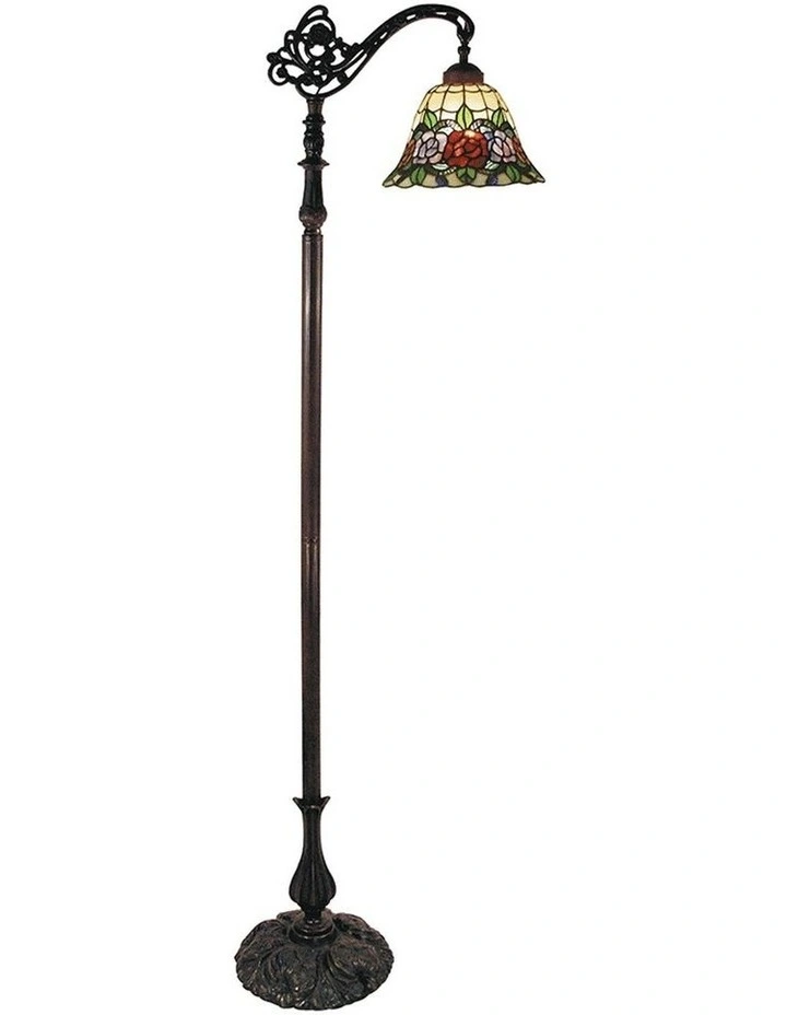 Rose Edwardian Tiffany Floor Lamp in Multi image 1