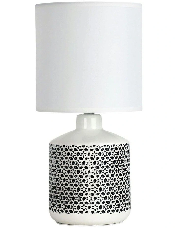 Celia Ceramic Table Lamp in White image 1