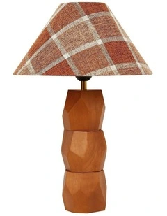 Helena Hand-Faceted Wooden Base Table Lamp