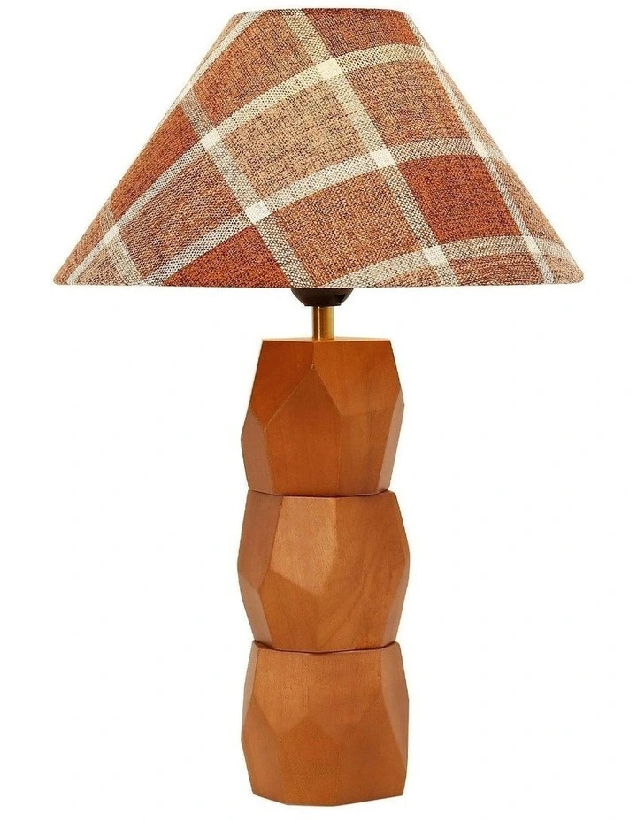 Helena Hand-Faceted Wooden Base Table Lamp image 2