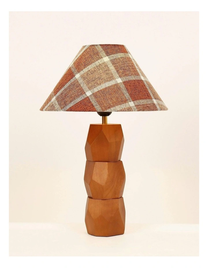Helena Hand-Faceted Wooden Base Table Lamp image 4