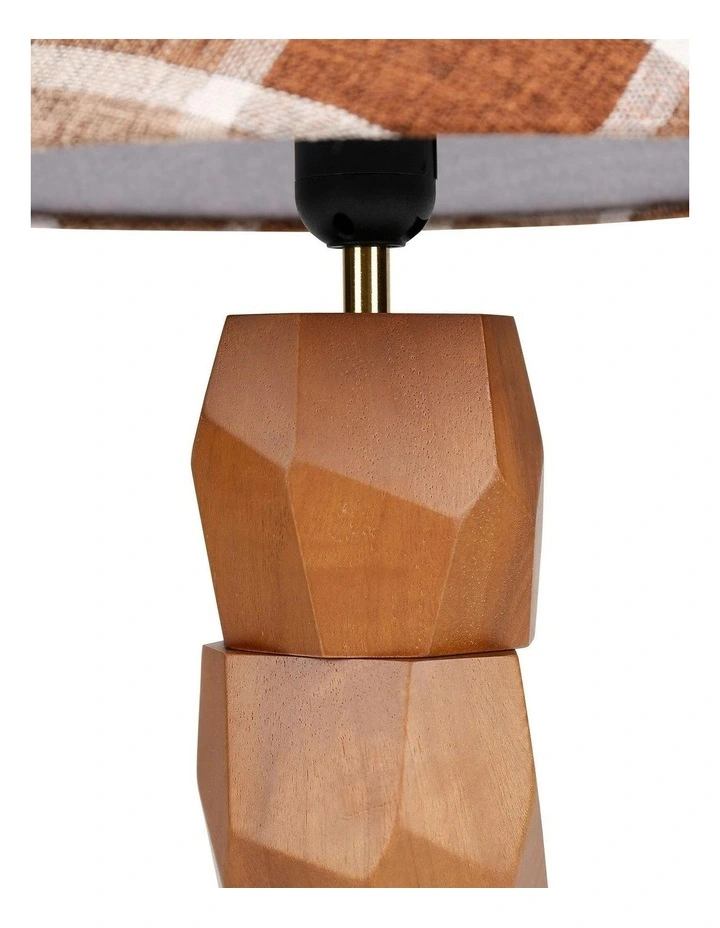 Helena Hand-Faceted Wooden Base Table Lamp image 6