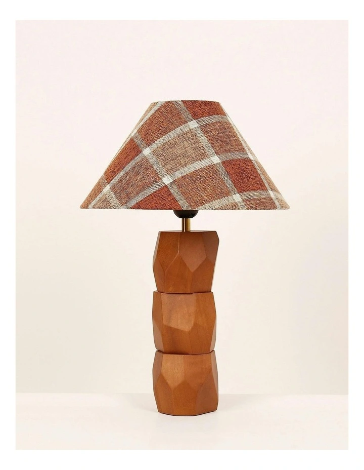 Helena Hand-Faceted Wooden Base Table Lamp image 7