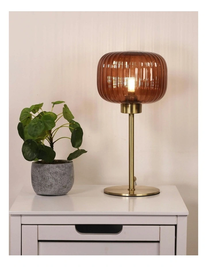 Alto Ribbed Optic Glass Table Lamp image 2