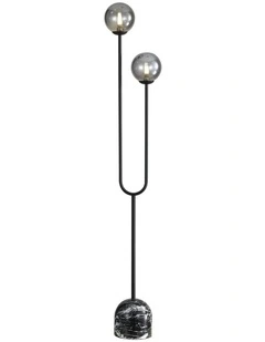 Smoke Glass Spheres Tropez Decorative Floor Lamp